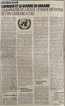 L’article « L’Afrique et la guerre en Ukraine / Condamnation de la Russie : l’étrange abstention de 17 pays africains à l’ONU » (L’Intelligent, 07 mars 2022)
