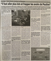 L’article « Europe –Sanctions contre la Russie / « Il faut aller plus loin et frapper les avoirs de Poutine » (Le Matin, 25 février 2022)