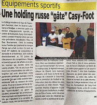 L’article « Equipements sportifs / Une holding russe « gâte » Casy-Foot » (Le Matin, 23 février 2022)