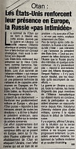 L’article « Otan : les Etats-Unis renforcent leur présence en Europe, la Russie « pas intimidée » (Fraternité Matin, 30 juin 2022)