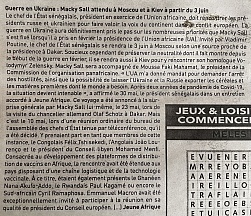 L’article « Guerre en Ukraine : Macky Sall attendu à Moscou et à Kiev à partir du 3 juin » (L’Inter, 01 juin 2022)